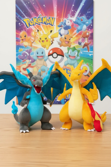 Pokémon Charizard Plush 25cm – Soft Stuffed Toy, XY Doll, Collectible Gift for Kids & Fans by Wave & Hang