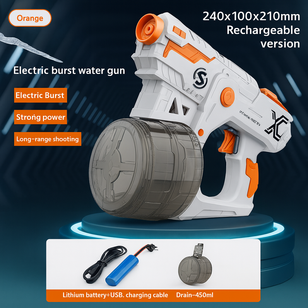 Viral Electric Repeating Water Gun – Long Range Rechargeable Blaster by Wave & Hang