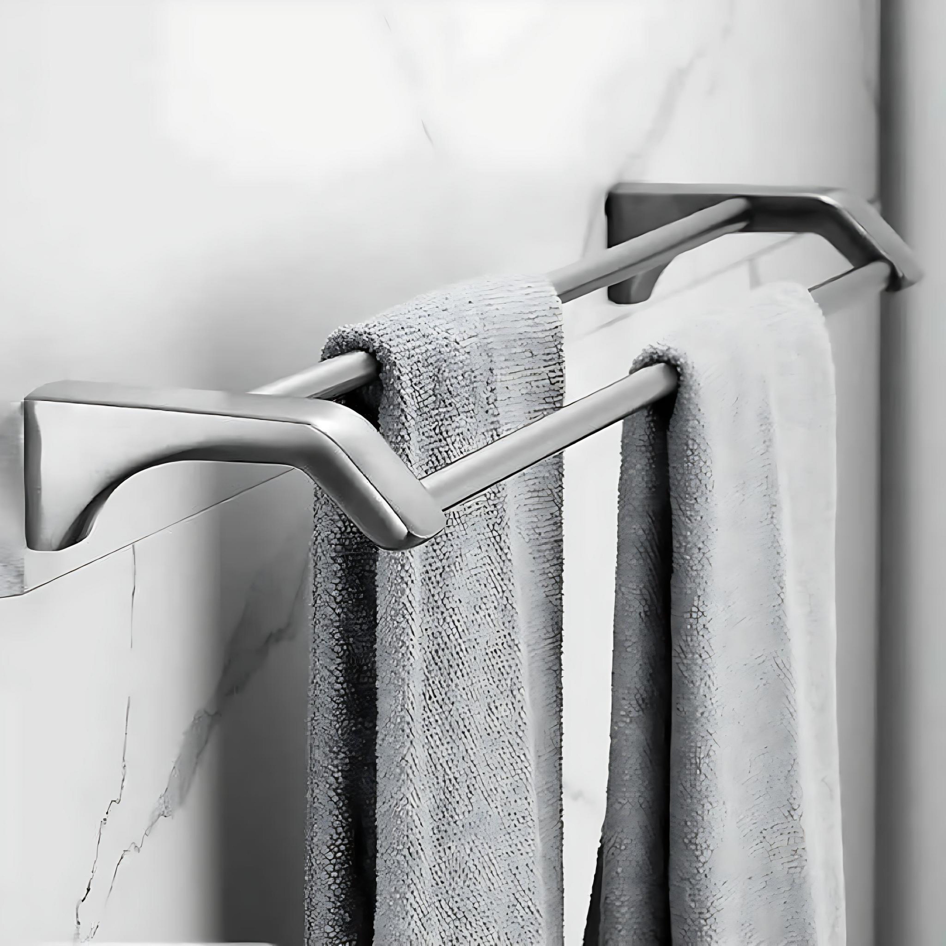304 Stainless Steel Towel Rack Set – Rustproof & Modern Design by Wave & Hang