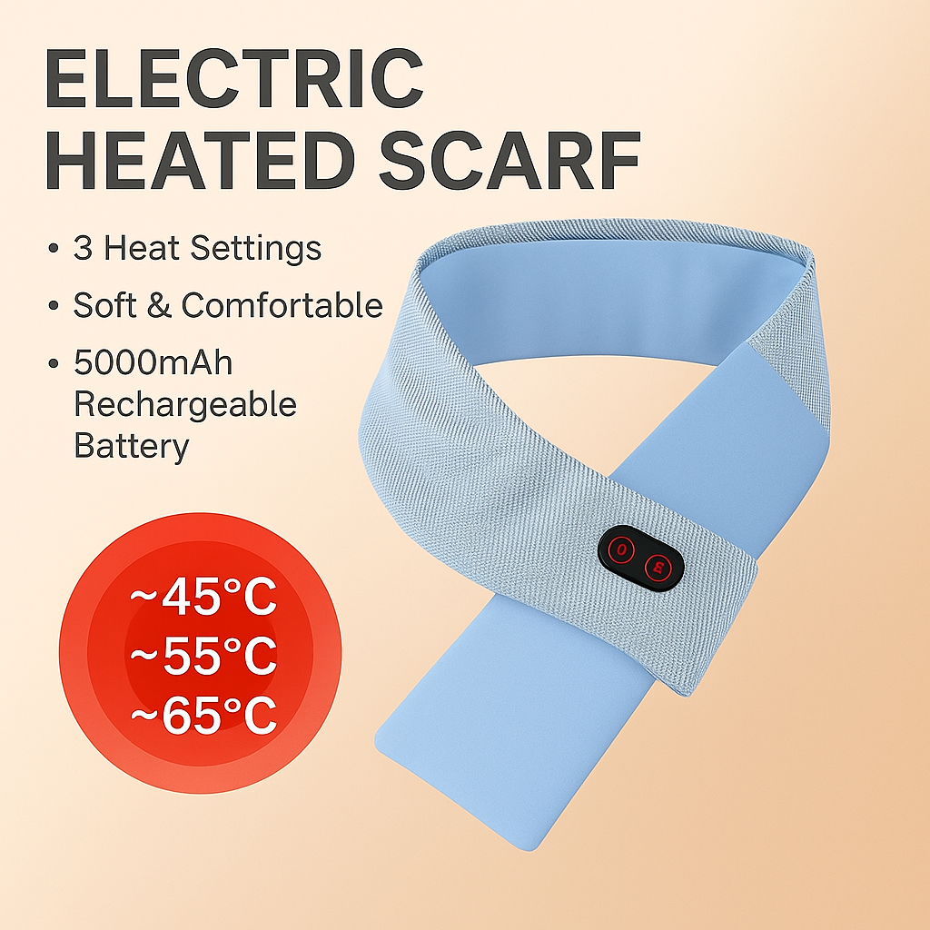 Heated Neck Scarf for Pain Relief | Unisex Comfort by Wave & Hang