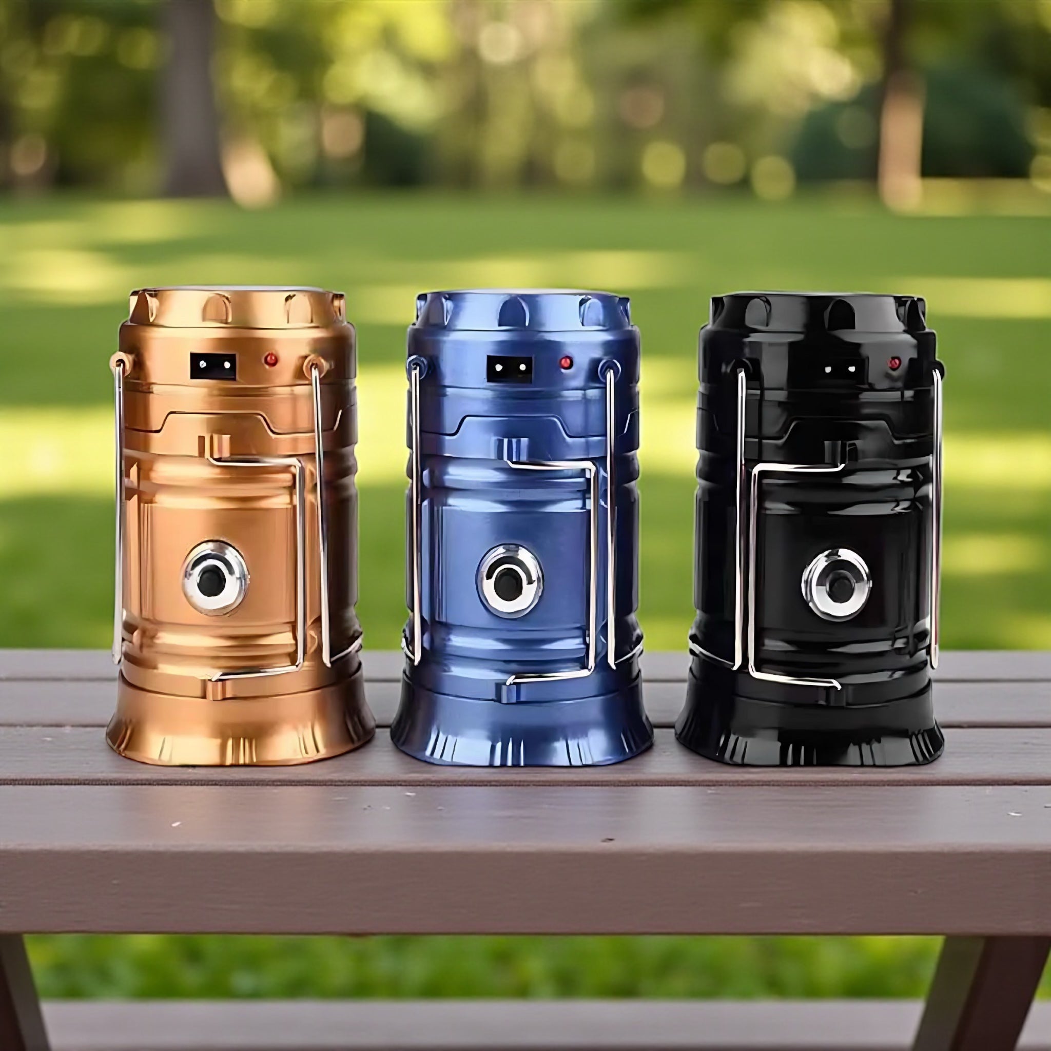 Solar Multi-Functional Camping Lantern with Charger – Retractable LED Light for Outdoor & Emergency Use by Wave & Hang