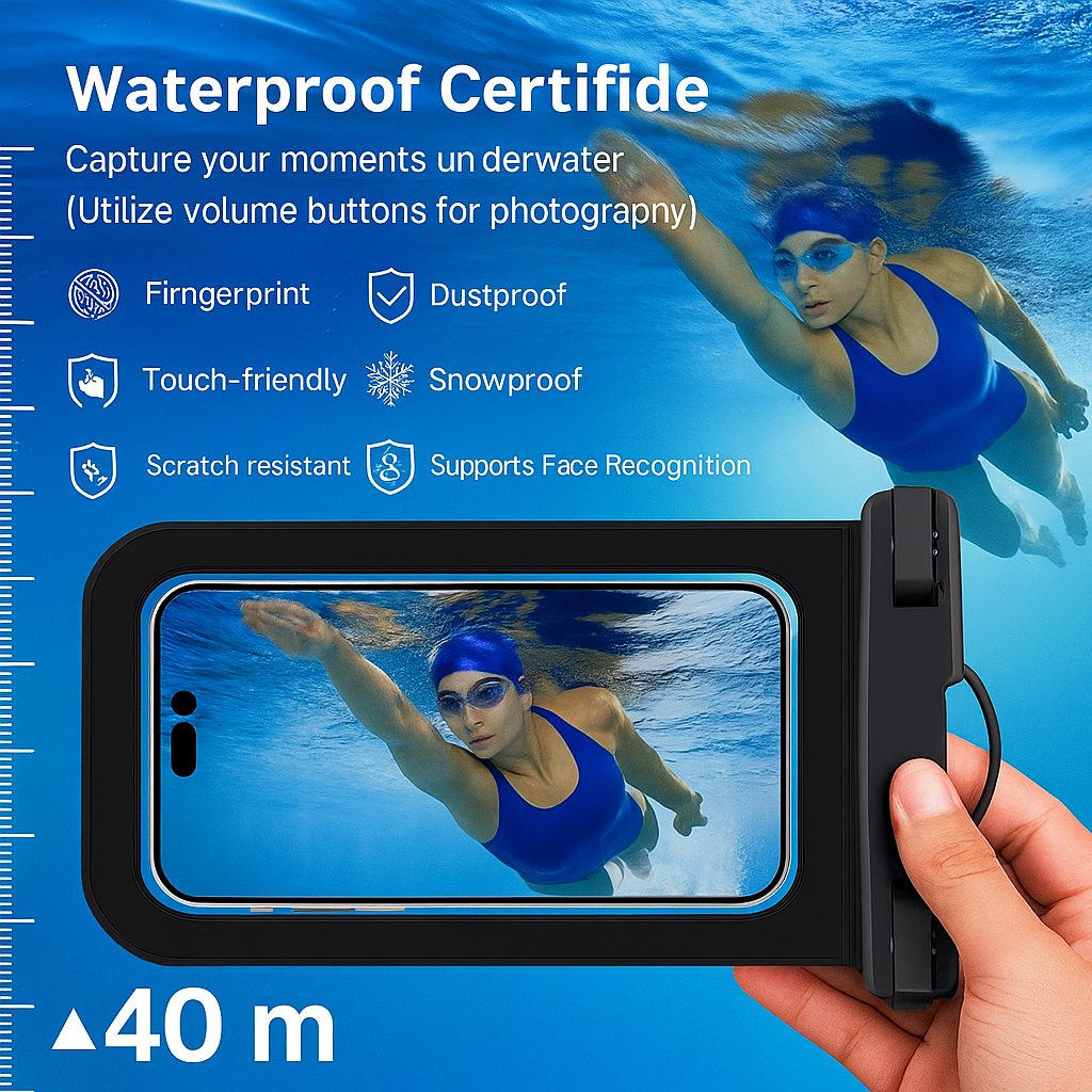 Waterproof Phone Pouch Universal Case for Swimming and Outdoor Sports by Wave & Hang
