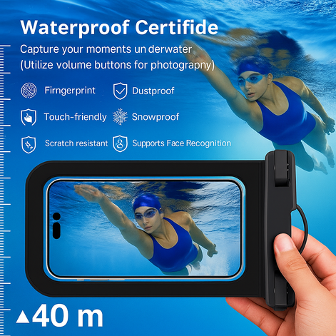 Waterproof Phone Pouch Universal Case for Swimming and Outdoor Sports by Wave & Hang