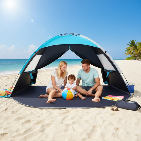 Beach Tent Beach Shade - Portable UPF 50+ Protection for 2-3 People