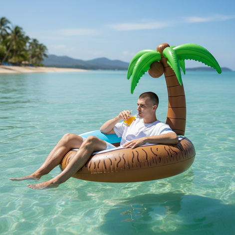 Floatay Extra Large Tropical Palm Tree Pool Float For Adults 48 Inch Coconut Tree Island Lounger by Wave & Hang