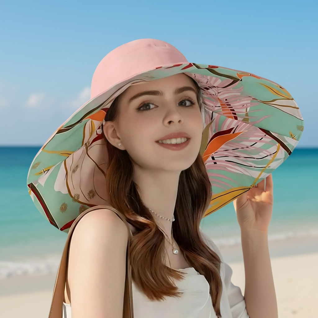 Reversible Wide Brim Sun Hat for Women | UPF 50+ Protection by Wave & Hang