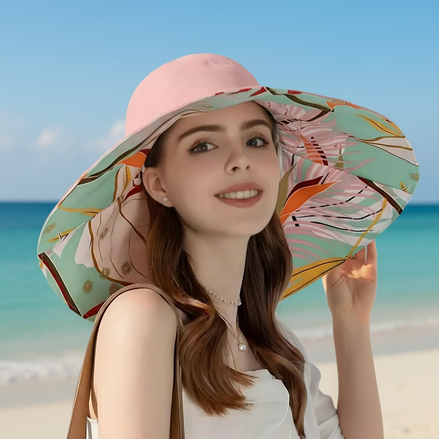 Reversible Wide Brim Sun Hat for Women | UPF 50+ Protection by Wave & Hang