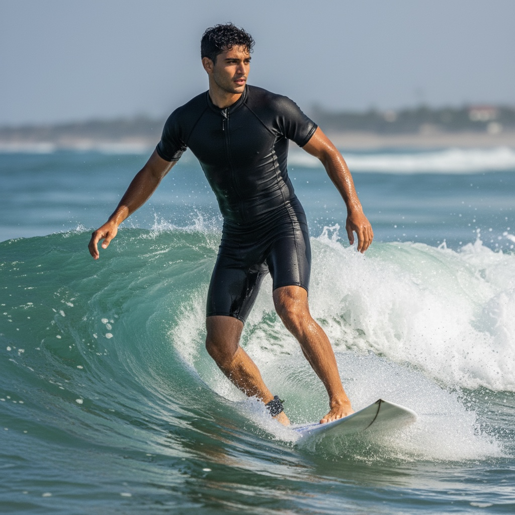 Men's Short Sleeve Full Body Suit Quick Dry Compression Swimwear by Wave & Hang