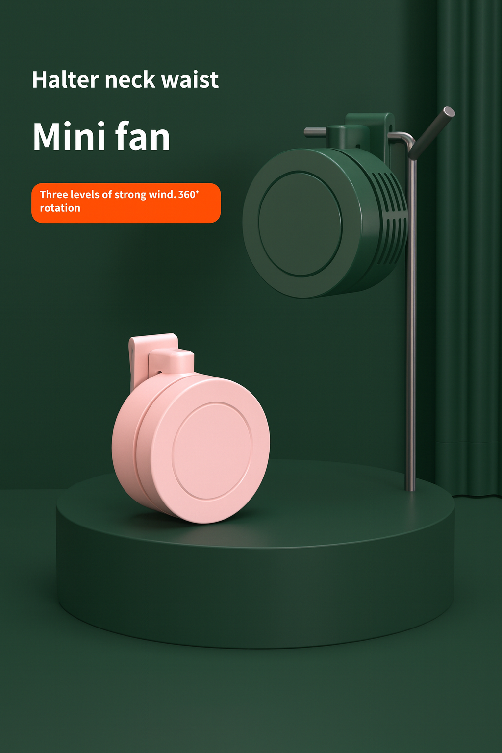 Mini USB Portable Fan – Compact, Quiet, Rechargeable with 3-Speed Settings by Wave & Hang