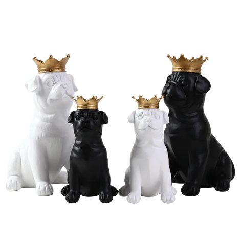 Nordic Bulldog Figurine | Modern Resin Dog Sculpture for Living Room | Creative Animal Home Decor Gift