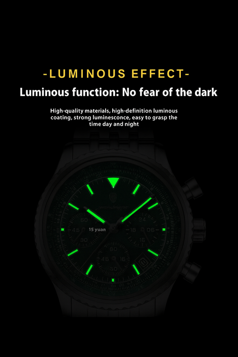 Luxury Waterproof Luminous Chronograph Watch for Men – Multi-Functional Sports & Business Design
