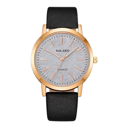 Women’s Glitter Leather Band Quartz Watch – Slim & Elegant Design by Wave & Hang