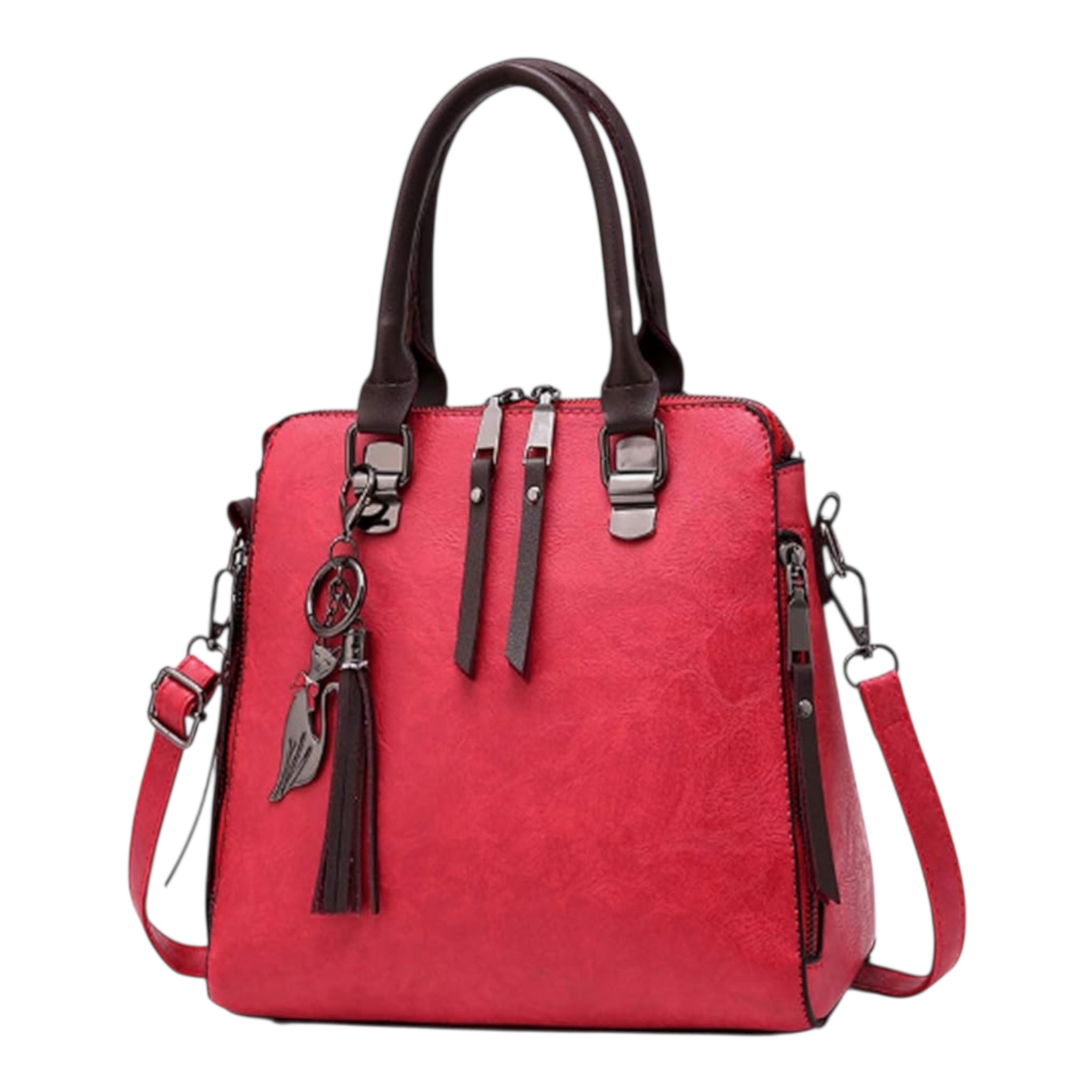 Charming Cat Tote Bag – Stylish PU Leather Purse for Women by Wave & Hang