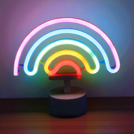 Neon LED Table Lamp for Bedroom – Cute Night Light for Kids and Adults | Colorful Neon Signs in Cactus, Rainbow, Unicorn, Cat, and Bat Shapes | USB & Battery Powered Home Décor Lamp