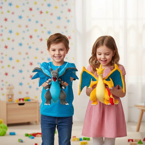 Pokémon Charizard Plush 25cm – Soft Stuffed Toy, XY Doll, Collectible Gift for Kids & Fans by Wave & Hang