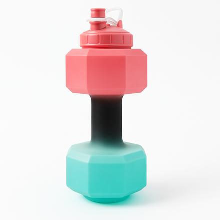 Dumbbell Shaped Sports Water Bottle – 550ml Leak-Proof Fitness Cup by Wave & Hang