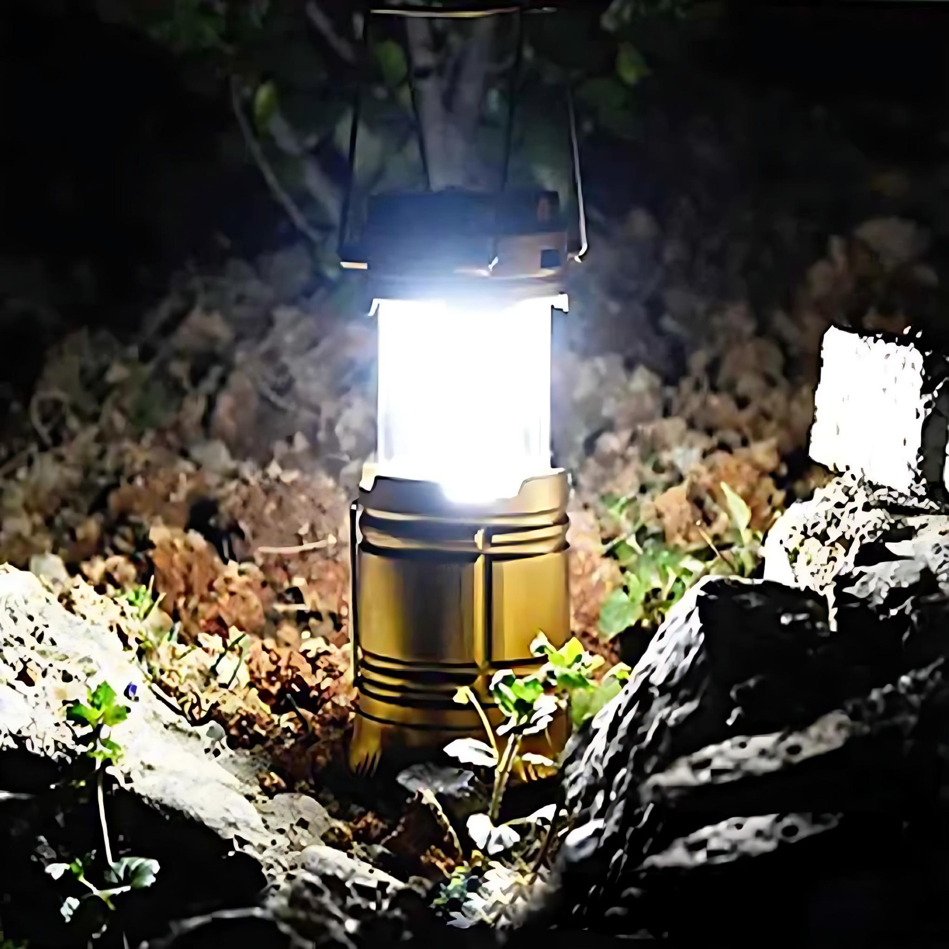 Solar Multi-Functional Camping Lantern with Charger – Retractable LED Light for Outdoor & Emergency Use by Wave & Hang
