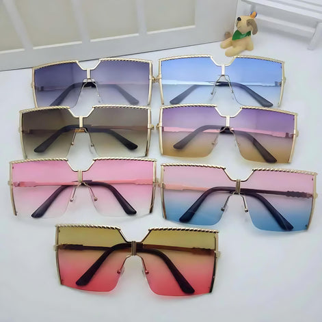 Trendy Frameless Sunglasses | UV400 Ocean Lens Fashion Shades by Wave & Hang