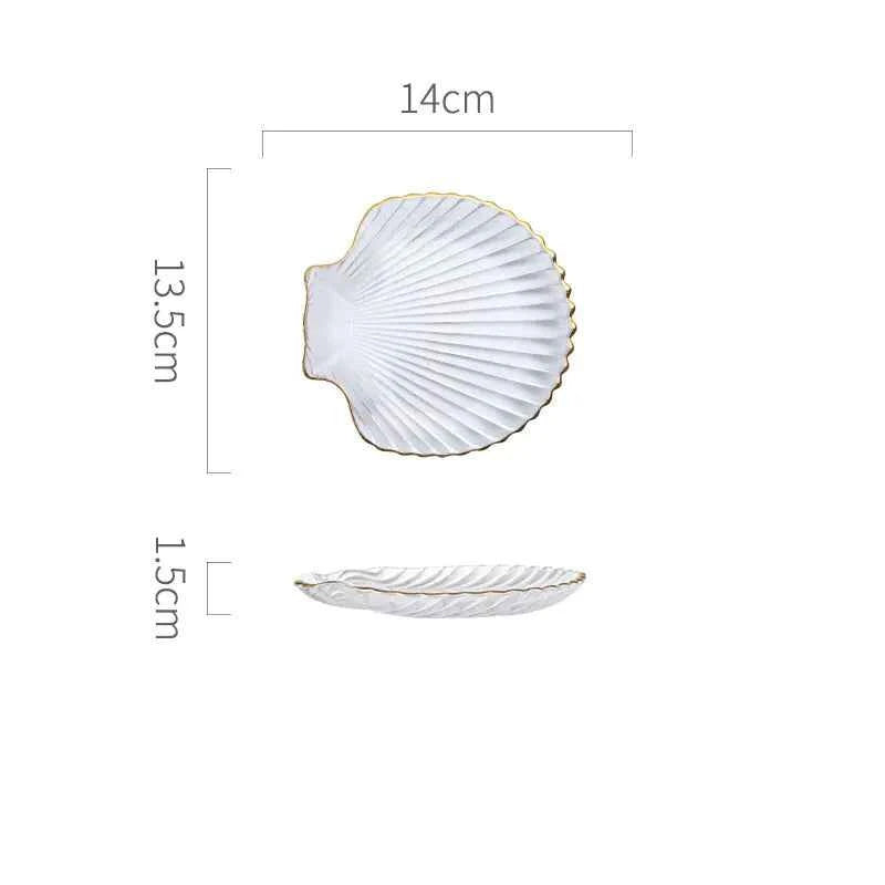Ocean-Inspired Gold Trim Dish Set – Shell & Star Plates