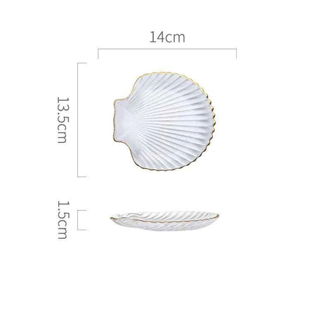 Ocean-Inspired Gold Trim Dish Set – Shell & Star Plates