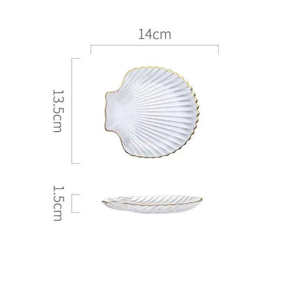 Ocean-Inspired Gold Trim Dish Set – Shell & Star Plates