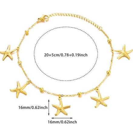 Ocean Charm Anklet – Seashell & Starfish Beach Jewelry