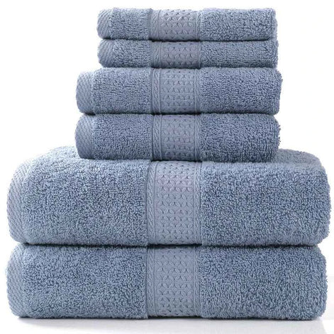 Cotton Absorbent Towel Set – 6-Piece Bath Towels, Hand Towels & Washcloths