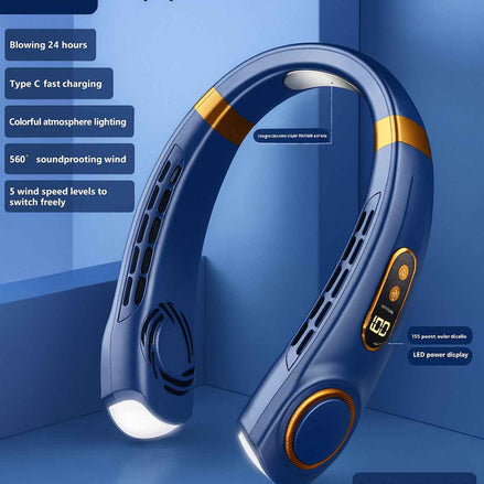 Portable USB Neck Fan – Hands-Free Rechargeable Cooling Device