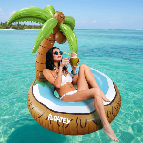 Floatay Tropical Palm Tree Pool Float – Extra Large Inflatable Coconut Tree Lounger for Adults | Funny Island Float for Pool Parties, Beach, or Luau Decor (48 Inches)