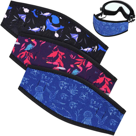 Skylety 3-Pack Neoprene Diving Mask Strap Covers – Anti-Hair Pull, Adjustable Snorkel Mask Wraps for Scuba & Water Sports