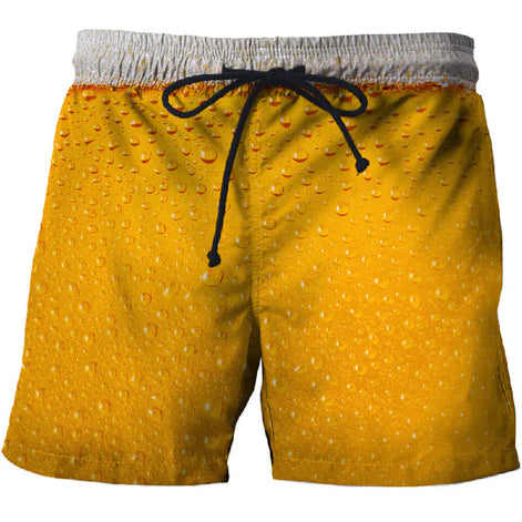 Waterdrop 3D Printed Beach Shorts with Pockets – Cotton Comfort