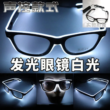 LED Neon Glow Glasses – Voice-Activated Light Up Party Shades for Music Events, Festivals, Raves & Clubs | Rechargeable Luminous Sunglasses in Multiple Neon Colors