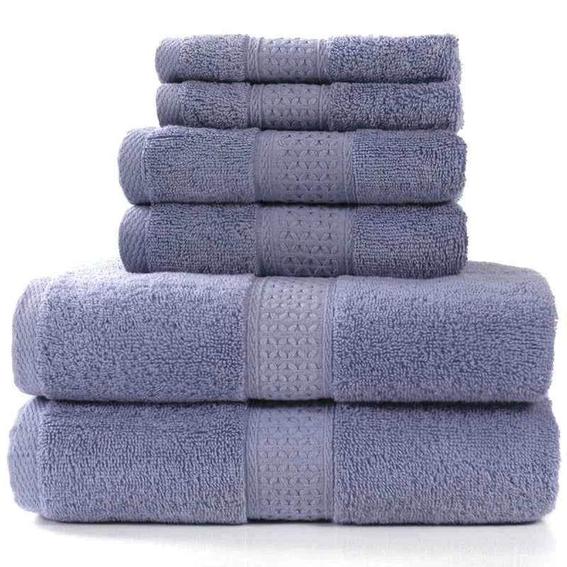 Cotton Absorbent Towel Set – 6-Piece Bath Towels, Hand Towels & Washcloths