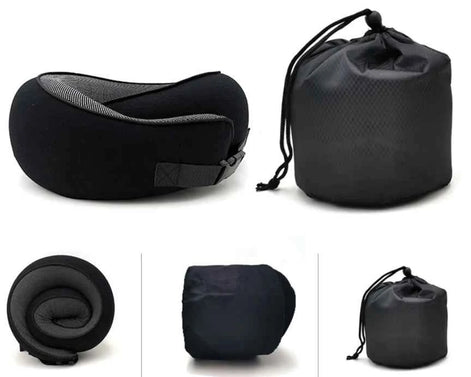 Premium Memory Foam Travel Neck Pillow | Ergonomic U-Shaped Support Cushion for Flights, Car & Office