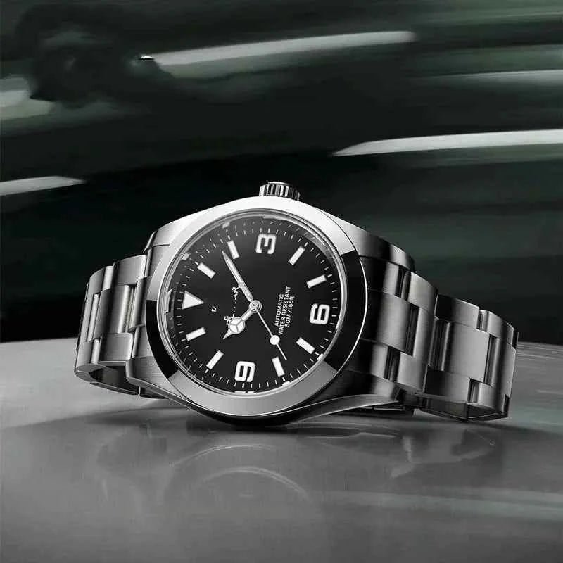 Men’s Automatic Mechanical Watch – Stainless Steel, Waterproof, Self-Winding