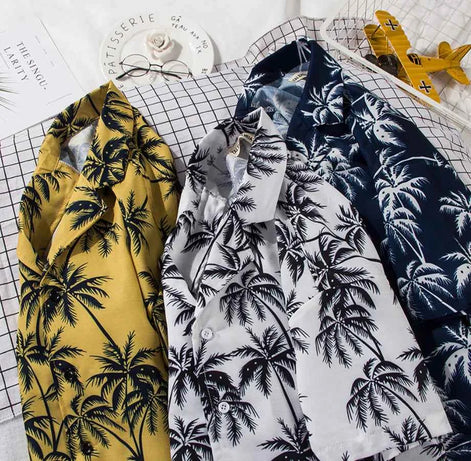 Men’s Short Sleeve Beach Floral Shirt | Tropical Button-Up Summer Shirt for Casual, Vacation & Resort Wear