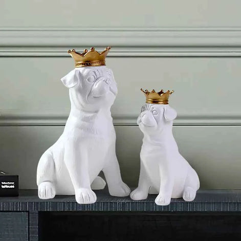 Nordic Bulldog Figurine | Modern Resin Dog Sculpture for Living Room | Creative Animal Home Decor Gift