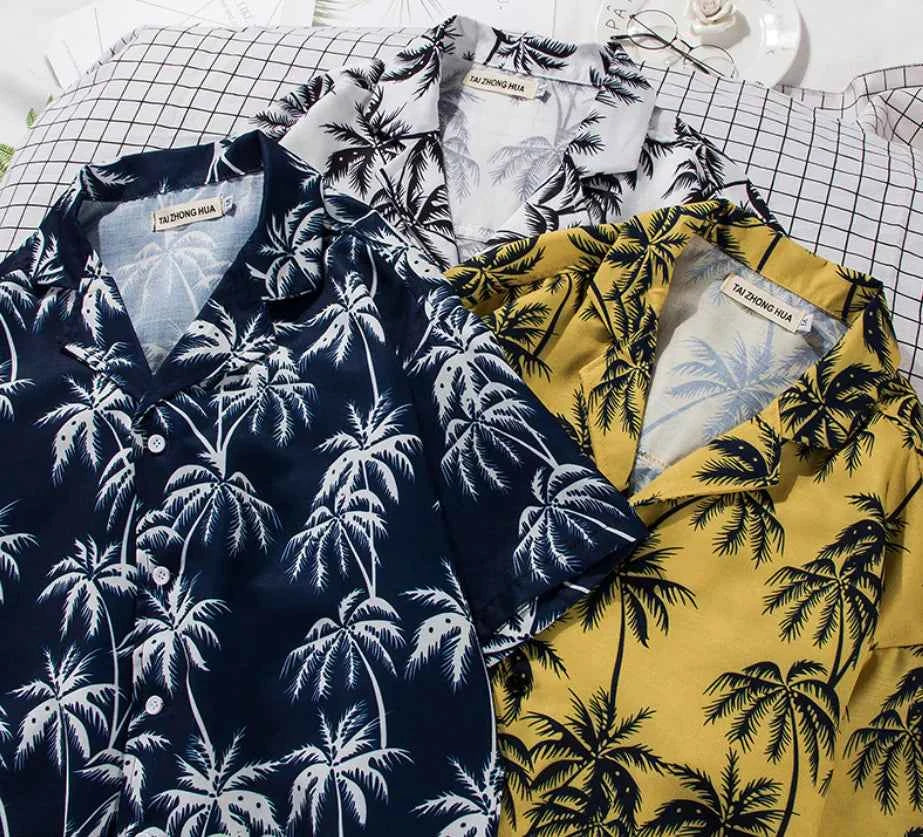 Men’s Short Sleeve Beach Floral Shirt | Tropical Button-Up Summer Shirt for Casual, Vacation & Resort Wear