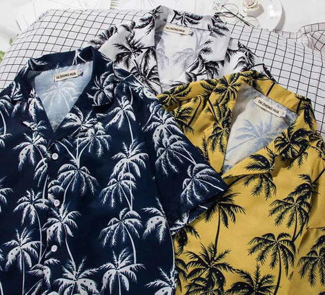 Men’s Short Sleeve Beach Floral Shirt | Tropical Button-Up Summer Shirt for Casual, Vacation & Resort Wear