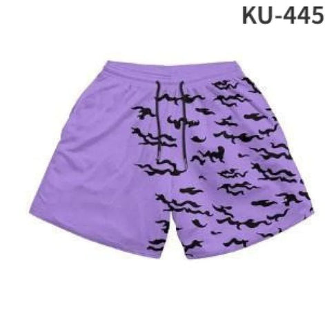 Anime Print Men’s Beach Shorts – Bold Summer Swimwear