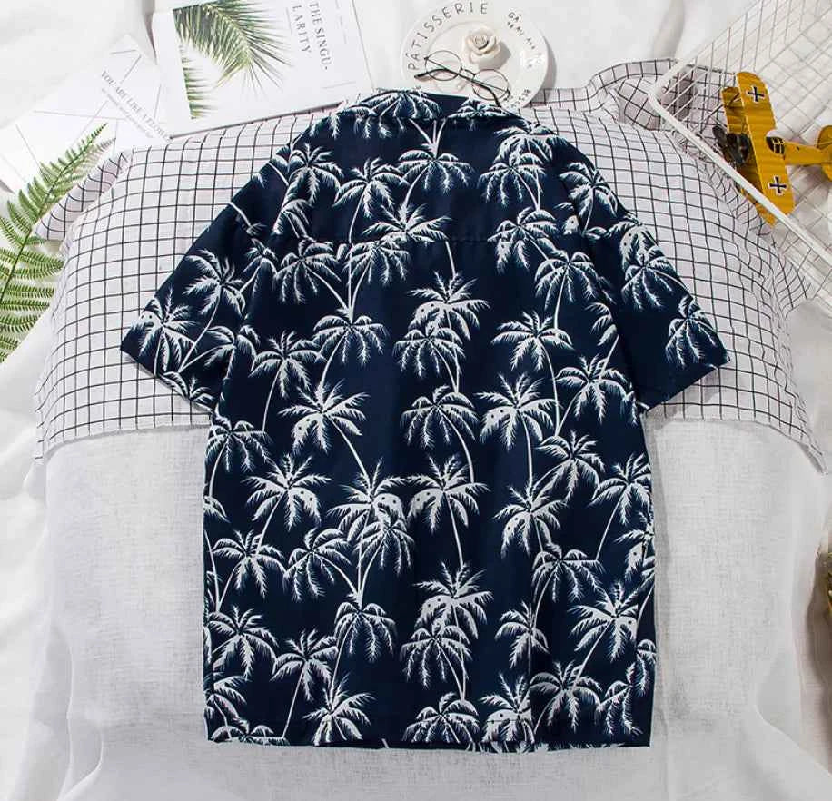 Men’s Short Sleeve Beach Floral Shirt | Tropical Button-Up Summer Shirt for Casual, Vacation & Resort Wear