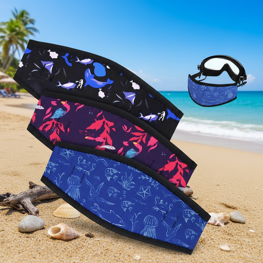 Skylety 3 Pack Neoprene Diving Mask Strap Covers Anti Hair Pull by Wave & Hang