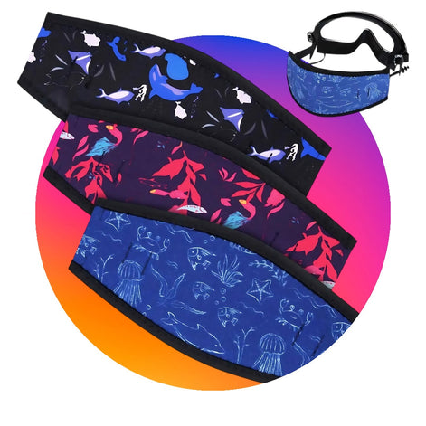 Skylety 3 Pack Neoprene Diving Mask Strap Covers Anti Hair Pull by Wave & Hang