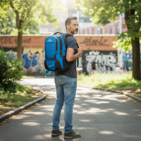 Outdoor Waterproof Backpack – Wear-Resistant Nylon, 15″ Laptop Compartment by Wave & Hang