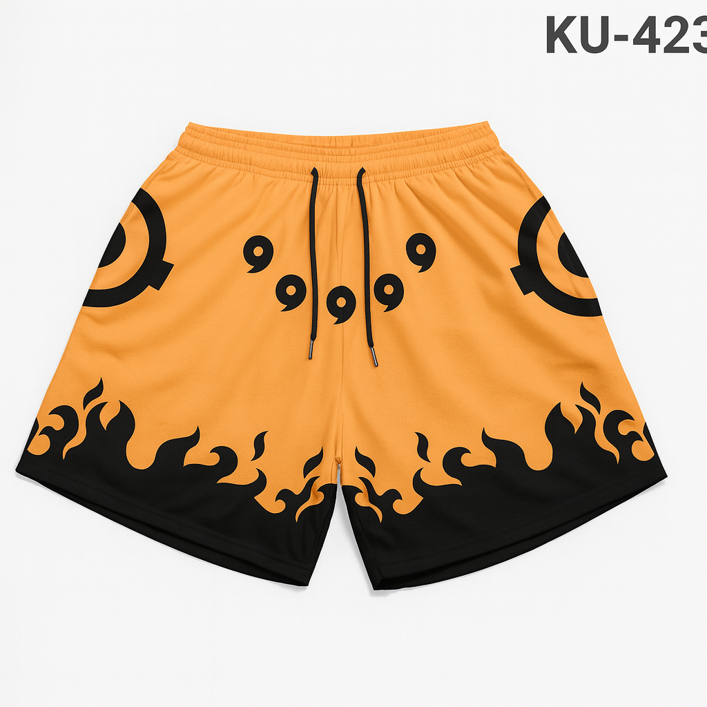 Anime Print Beach Shorts – Bold Style for Summer Fun! by Wave & Hang