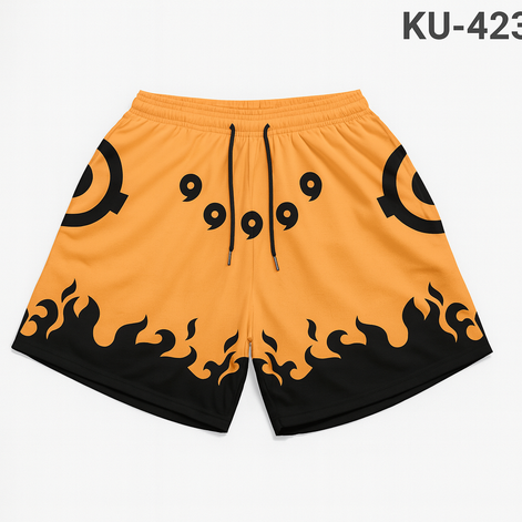 Anime Print Beach Shorts – Bold Style for Summer Fun! by Wave & Hang