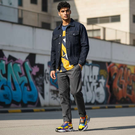 Men's Colorful Dad Sneakers | Trendy Comfort for Urban Style by Wave & Hang