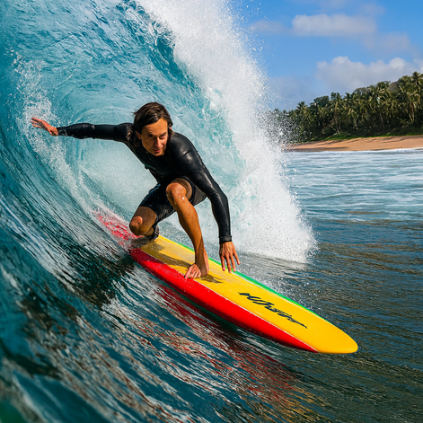 Wavestorm 8ft Soft Top Surfboard Rasta Edition Complete Package by Wave & Hang