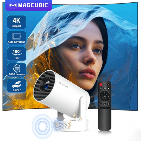 CosyCove™ 4K Mini Projector – Portable Smart Projector with WiFi 6, BT 5.0, Android 11 & 180° Rotatable Design