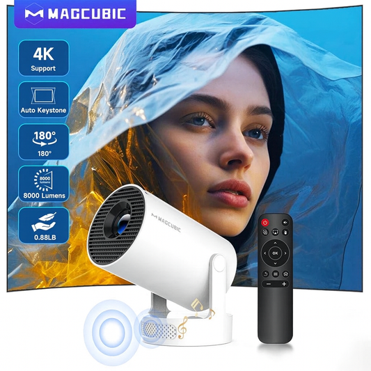 CosyCove™ 4K Mini Projector – Portable Smart Projector with WiFi 6, BT 5.0, Android 11 & 180° Rotatable Design